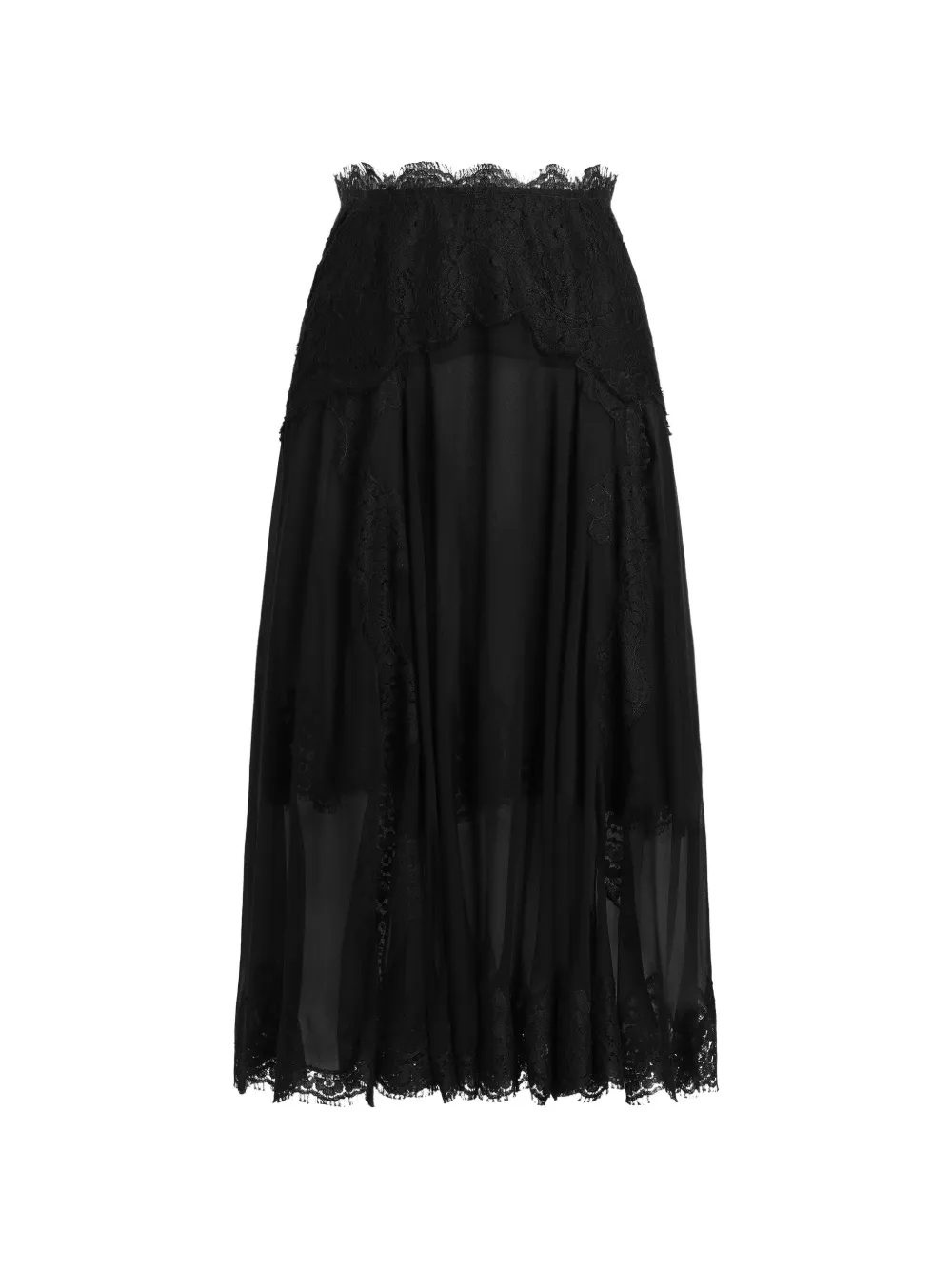 Dolce & Gabbana jupe mi-longue en soie - Noir Dolce & Gabbana jupe mi-longue en soie - Noir