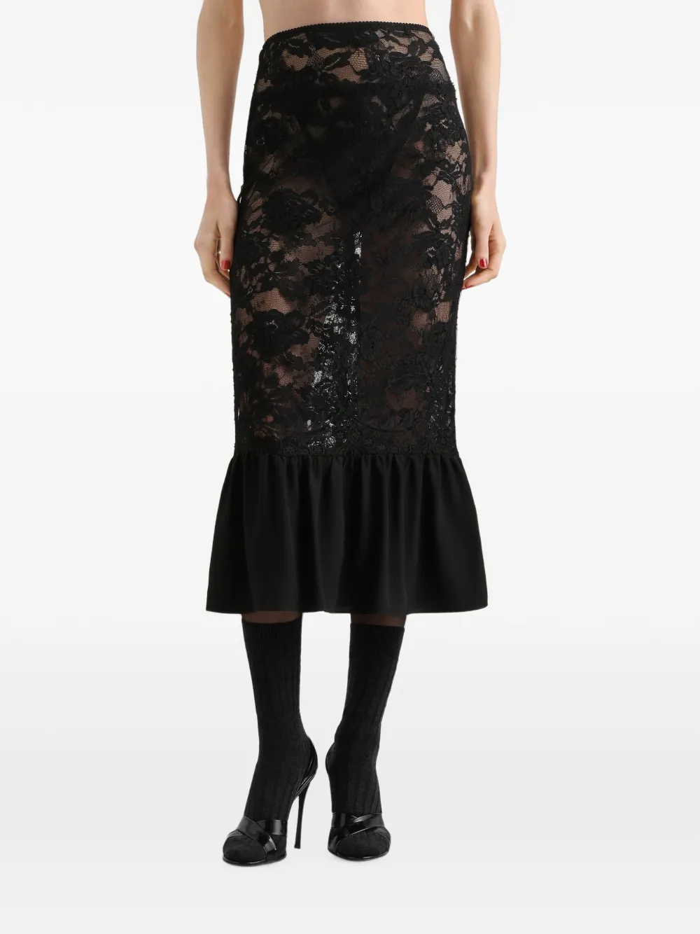 Dolce & Gabbana Kanten rok Zwart