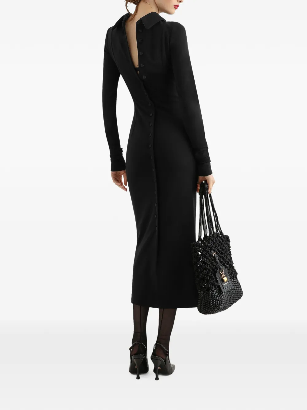 Dolce & Gabbana Jersey wollen jurk Zwart
