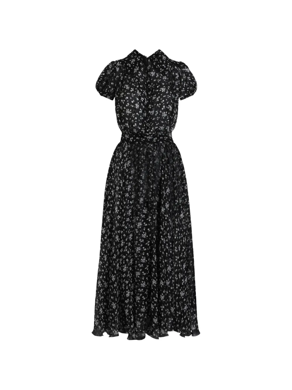 Dolce & Gabbana Abito in chiffon a fiori - Nero