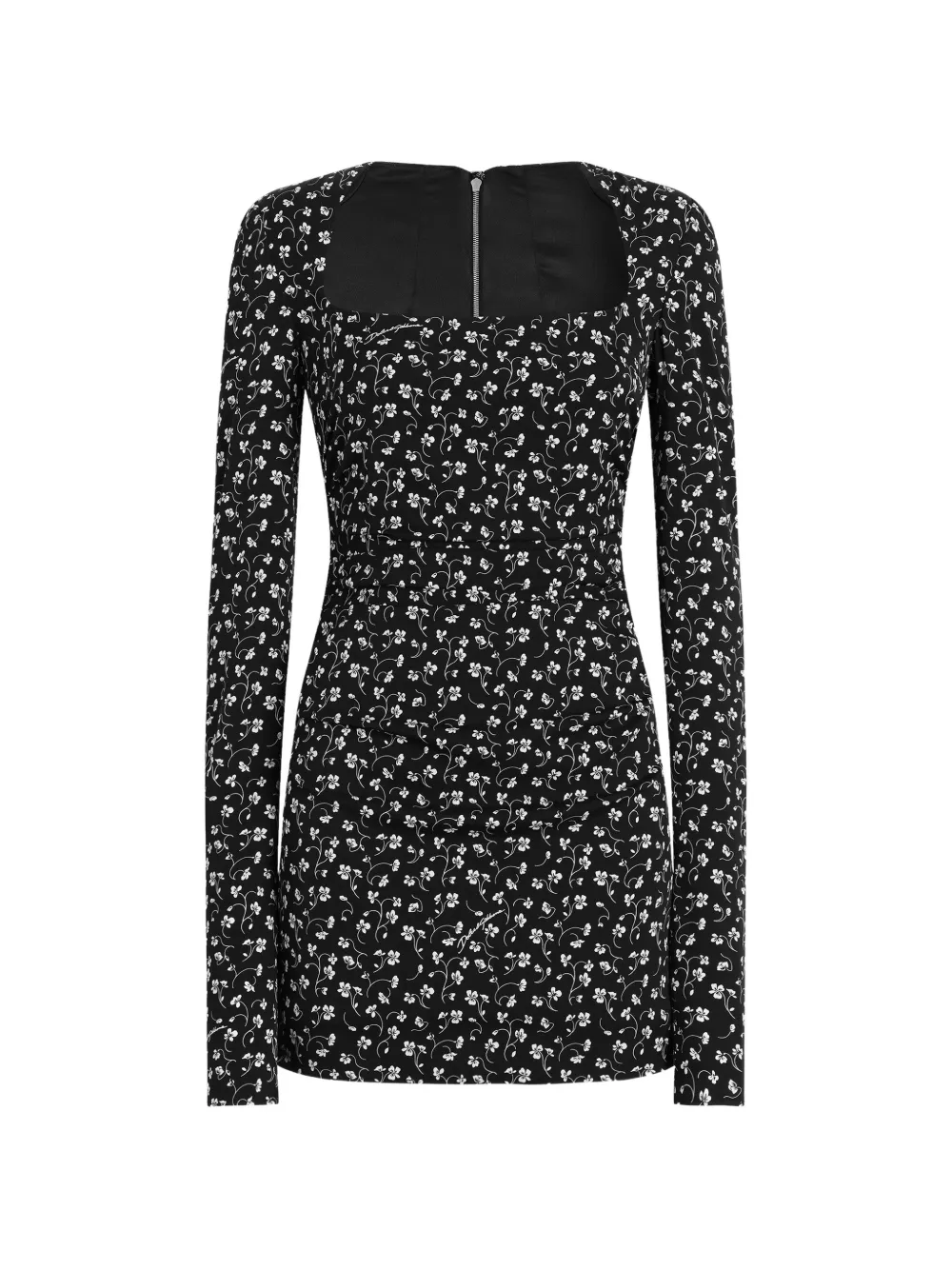 Dolce & Gabbana Charmeuse-Kleid mit Print eines vierblättrigen Kleeblatts - Schwarz