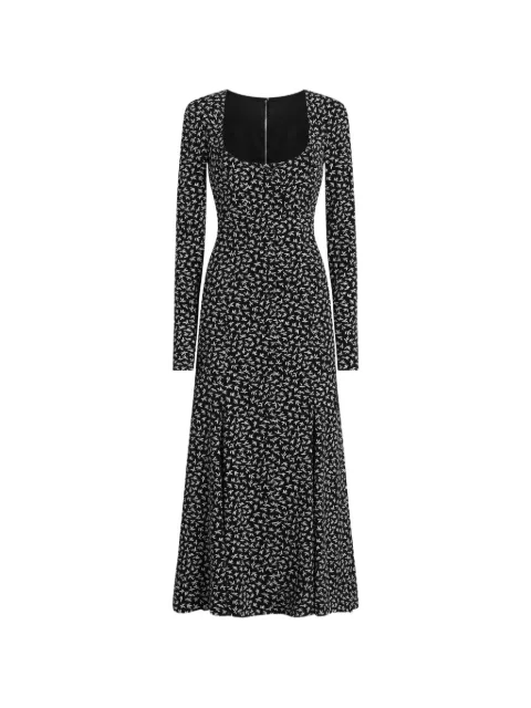 Dolce & Gabbana vestido Charmeuse con hojas estampadas