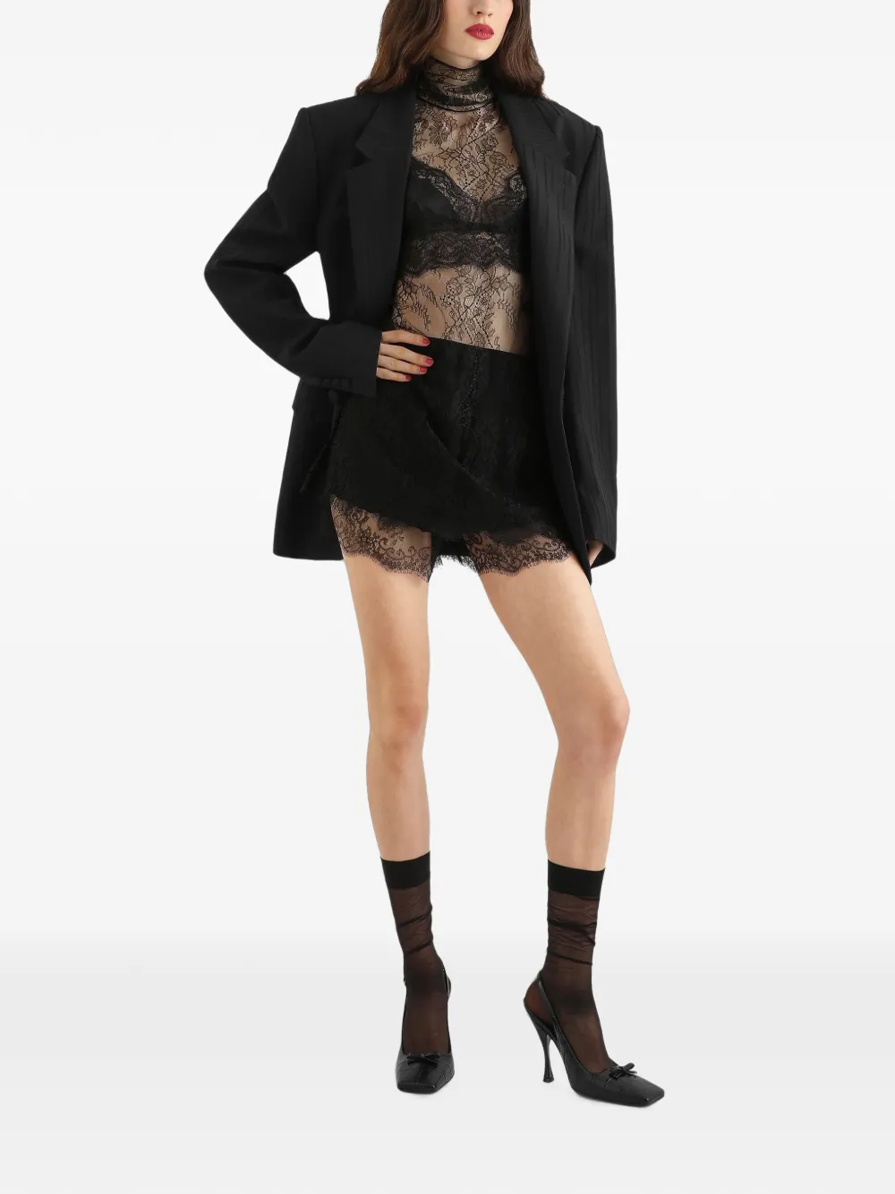 Dolce & Gabbana Chantilly top met kant Zwart