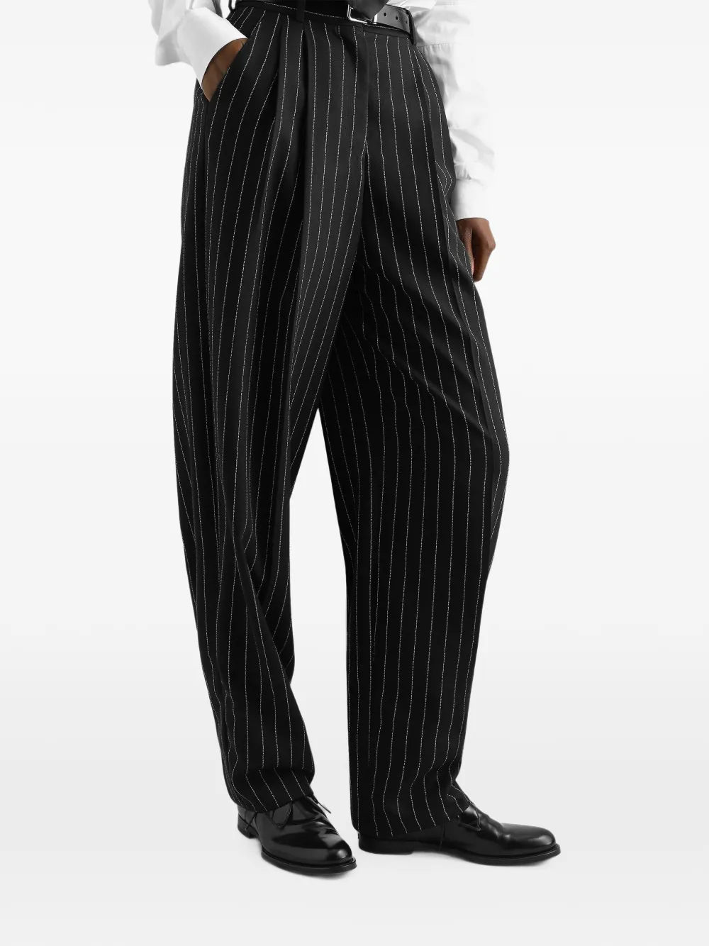 Dolce & Gabbana Pantalon met krijtstreep van scheerwol Zwart