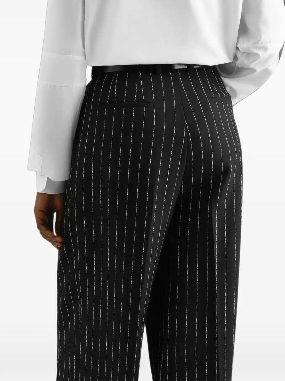 Dolce & Gabbana Pantalon met krijtstreep van scheerwol Zwart