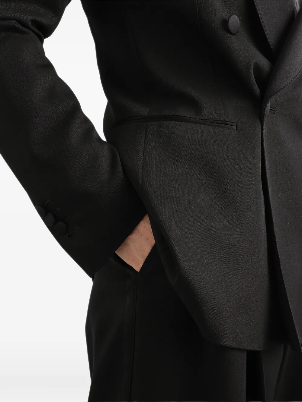 Dolce & Gabbana double-breasted tuxedo jacket in techno gabardine Zwart