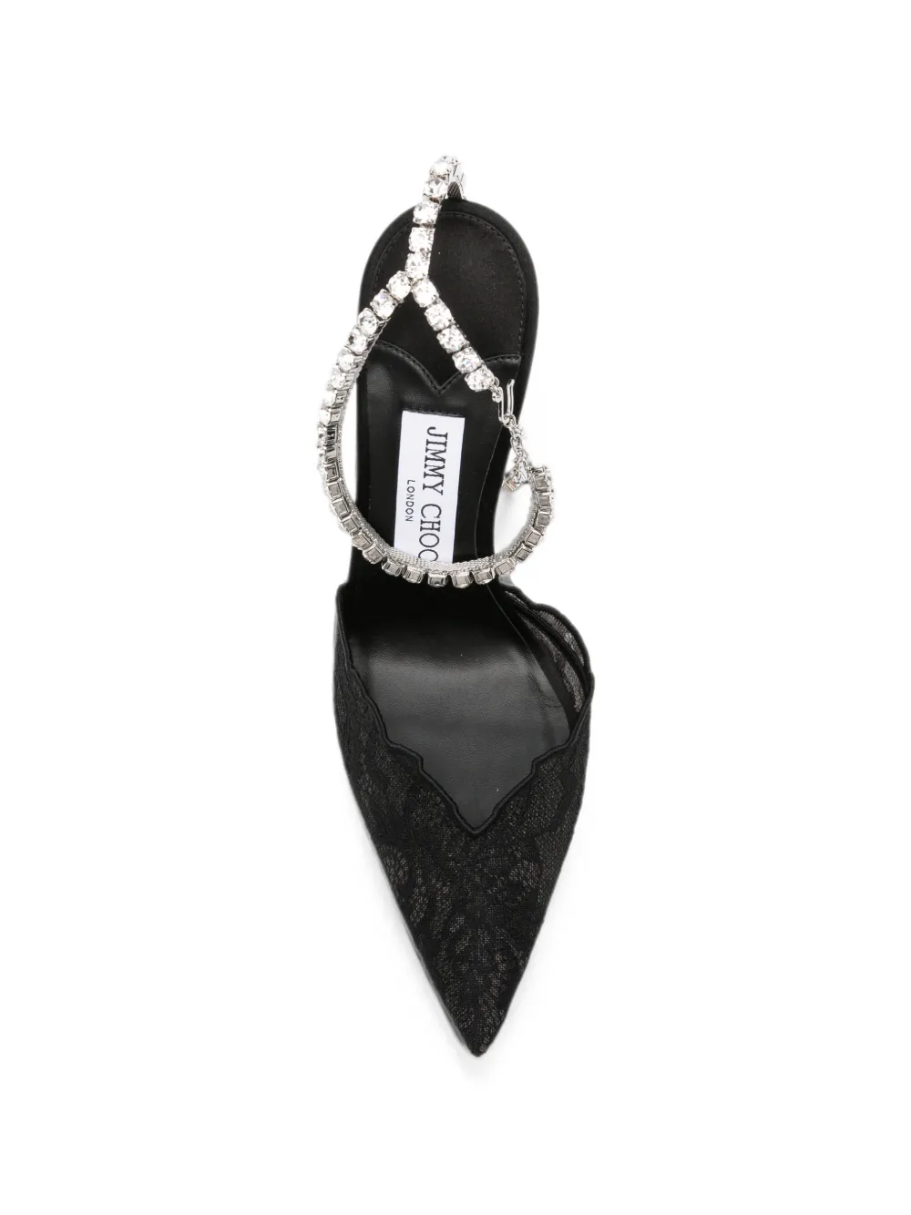 Jimmy Choo Saeda crystal-embellished lace pumps Zwart