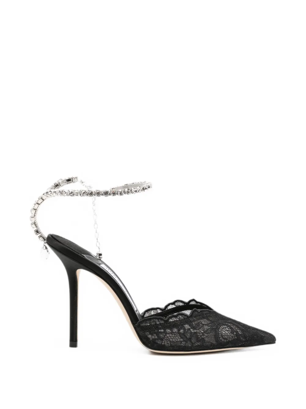Jimmy Choo Saeda crystal-embellished lace pumps Zwart