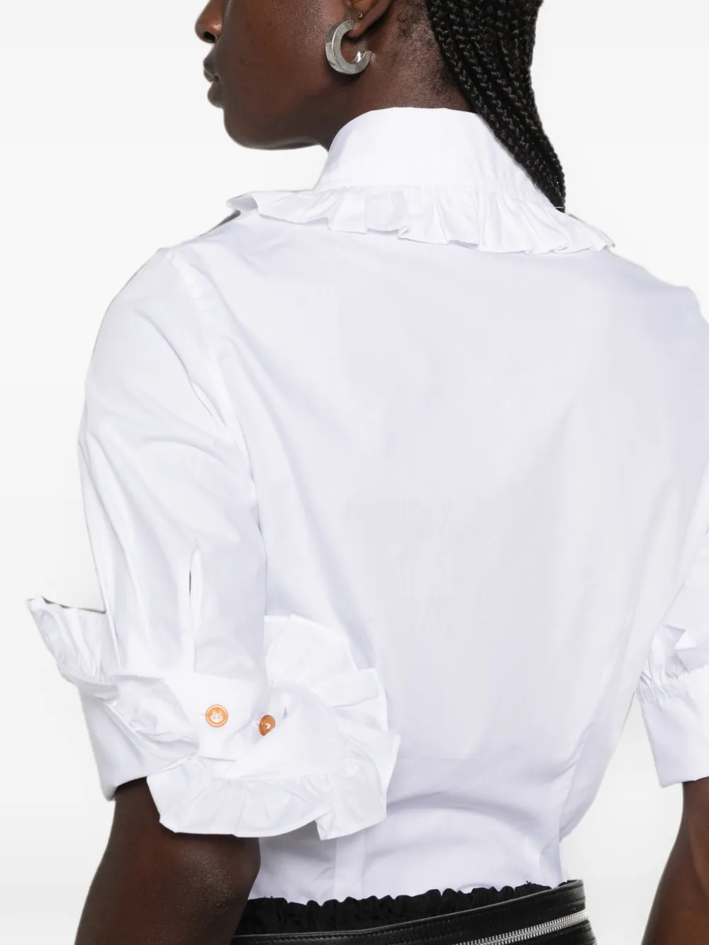 Vivienne Westwood SS Toulouse Frill overhemd met uitgesneden details Wit