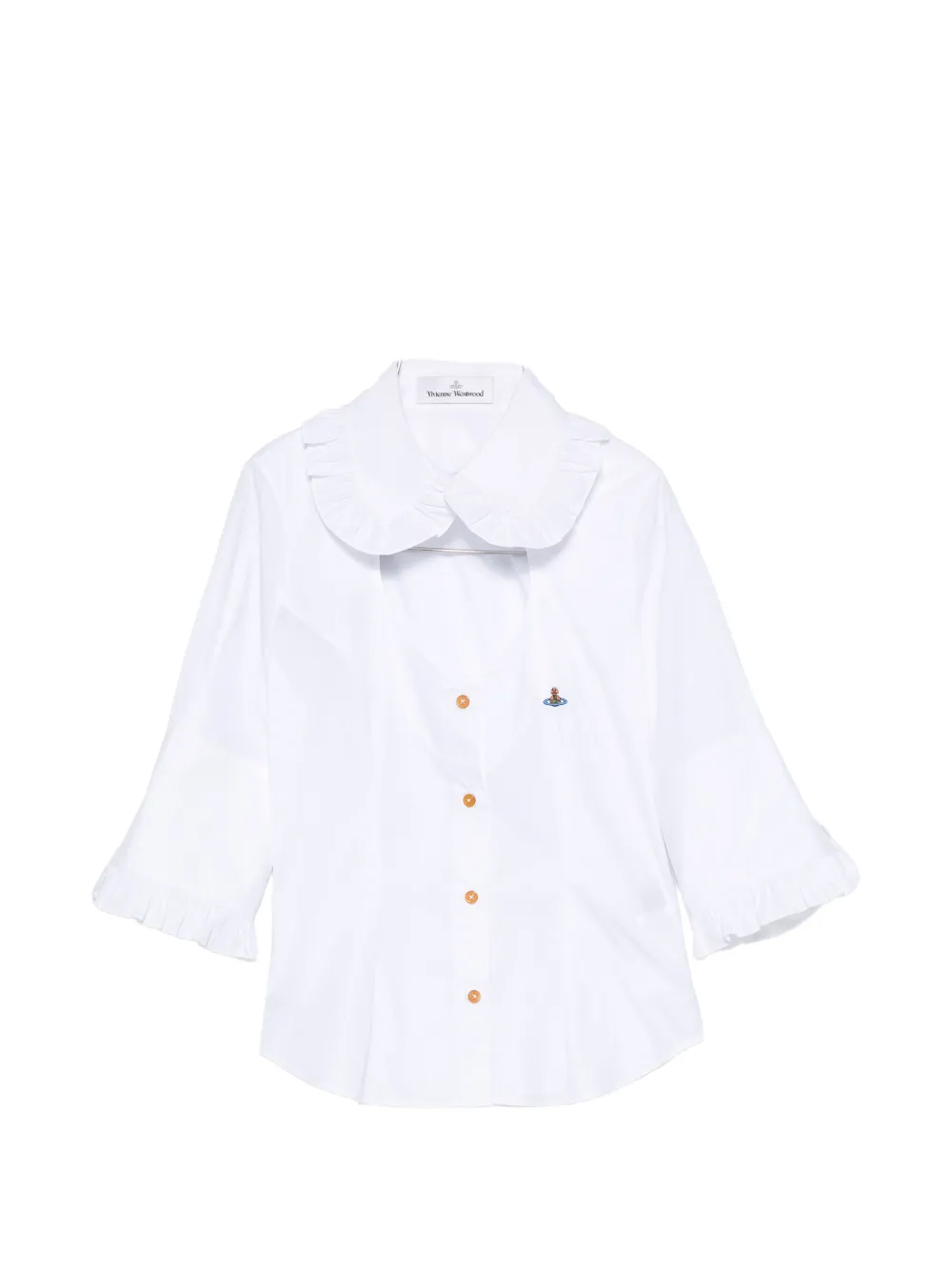 Vivienne Westwood SS Toulouse Frill cut-out shirt - White