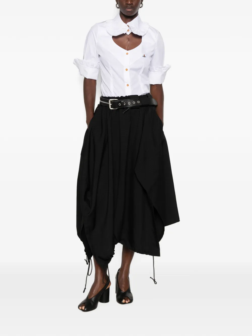 Vivienne Westwood SS Toulouse Frill overhemd met uitgesneden details Wit