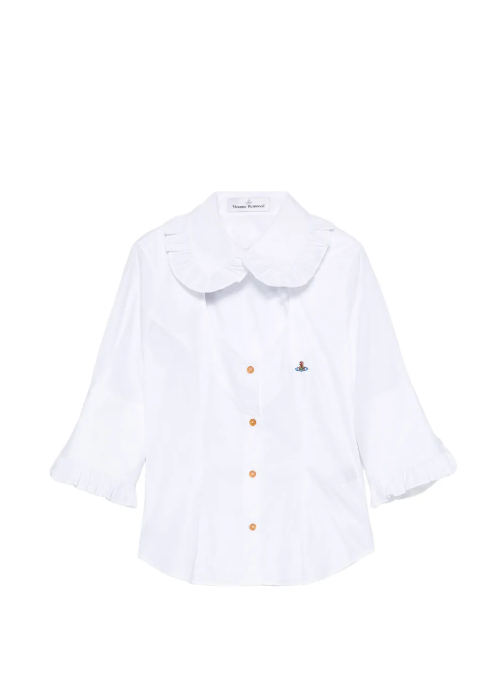 Vivienne Westwood SS Toulouse Frill cut-out shirt - Bianco