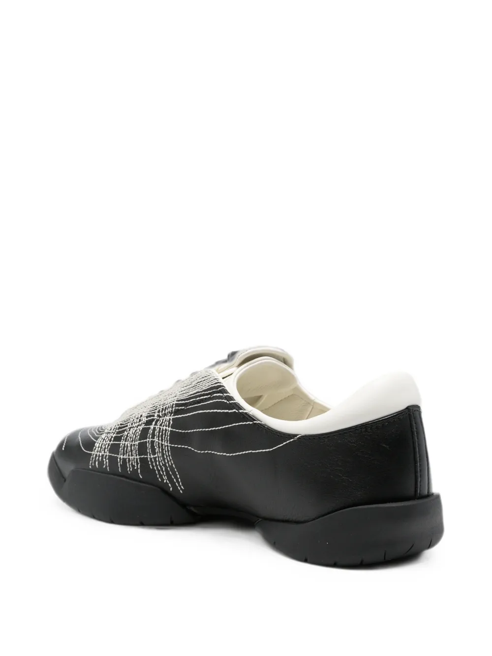 Y-3 x Adidas Regu embroidered-logo leather sneakers Zwart