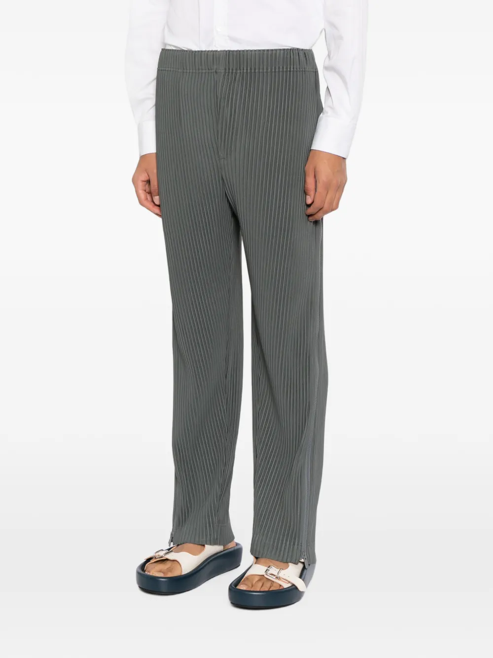 Homme Plissé Issey Miyake Plissé broek met ritsdetail Blauw