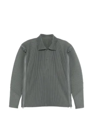 Homme Plissé Issey Miyake プリーツ ロングスリーブポロシャツ