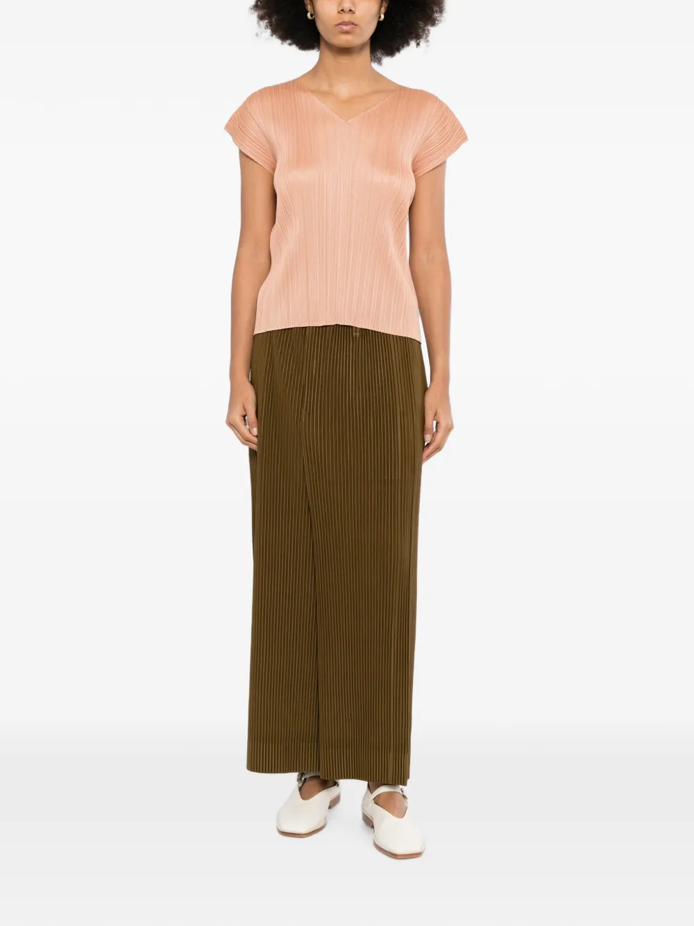 Homme Plissé Issey Miyake Plissé rok Groen