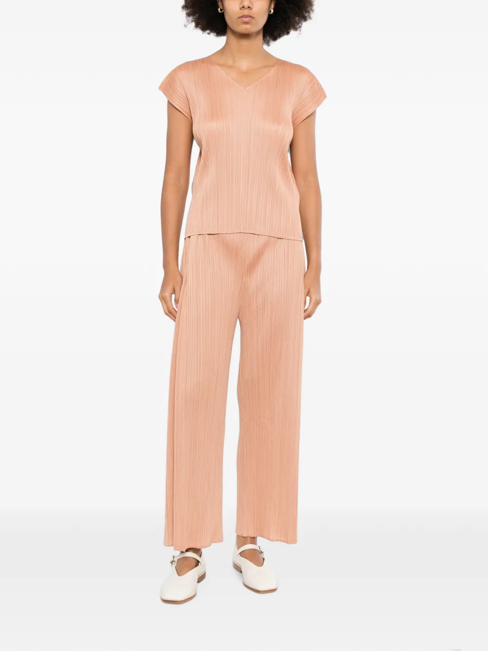 Pleats Please Issey Miyake June broek Beige