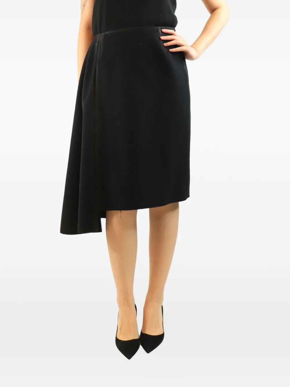 Prada Pre-Owned asymmetric midi skirt - Schwarz
