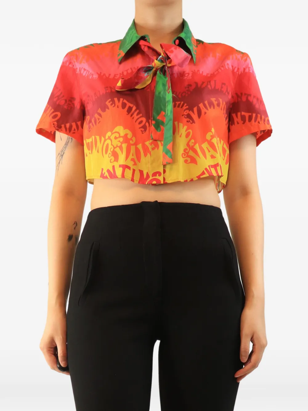 Valentino Garavani Pre-Owned Camicia crop - Rosso