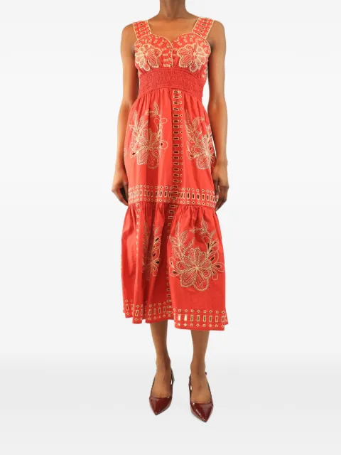 Rails embroidered tiered midi dress