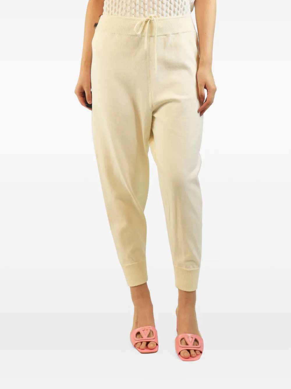 Pre-owned Vince Drawstring Cuffed Track Pants In Neutrals