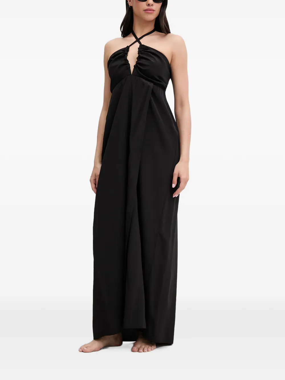 LIU JO ruched-detail halterneck maxi dress - Schwarz