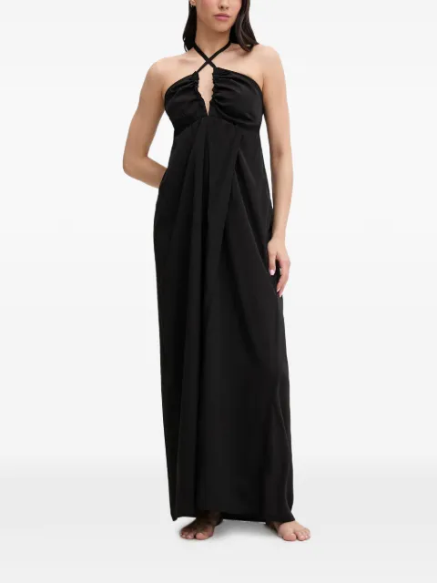 LIU JO ruched-detail halterneck maxi dress