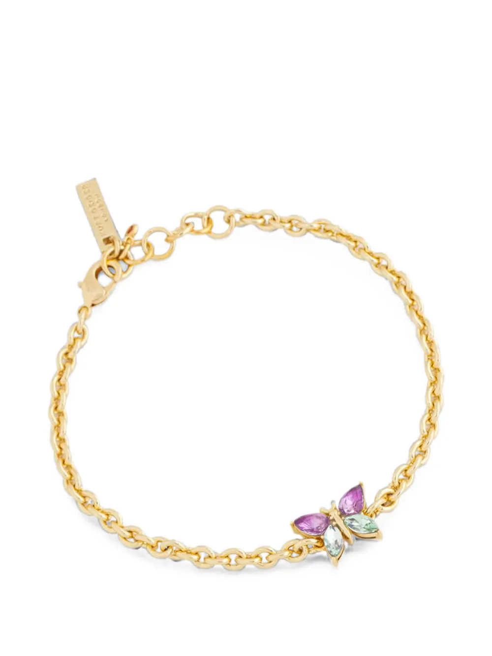 Kurt Geiger Crystal-butterfly Cable-link Bracelet In Gold