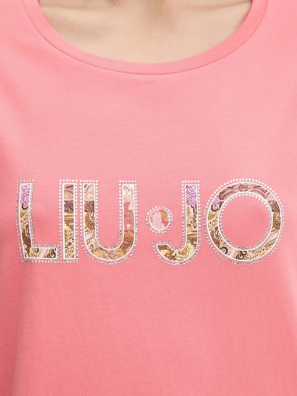 LIU JO Midi-jurk met korte mouwen en logoprint Roze