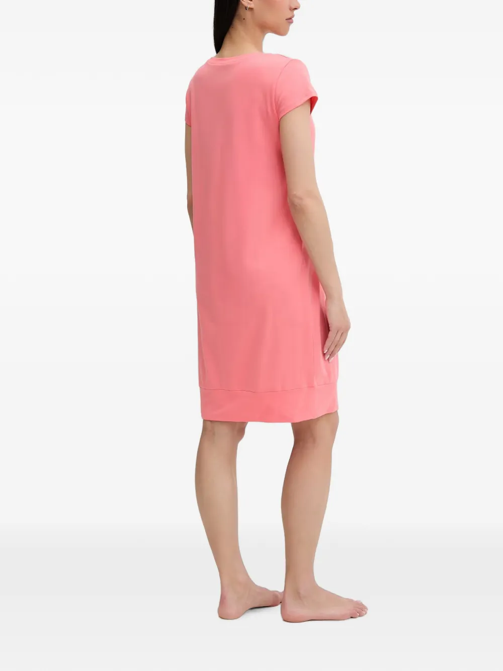 LIU JO Midi-jurk met korte mouwen en logoprint Roze