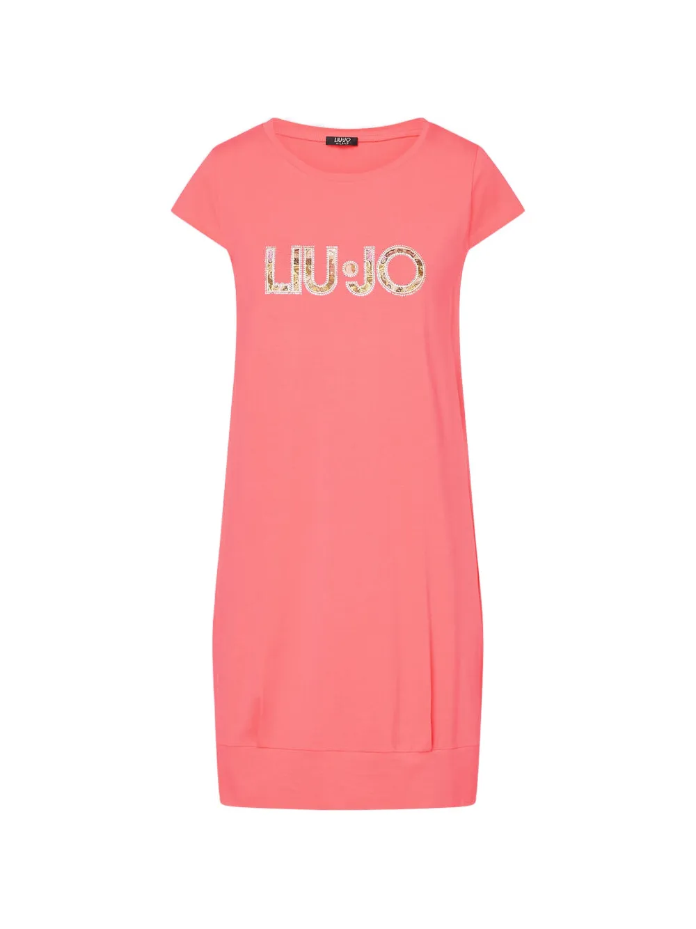 LIU JO logo-print short-sleeve midi dress - Rosa