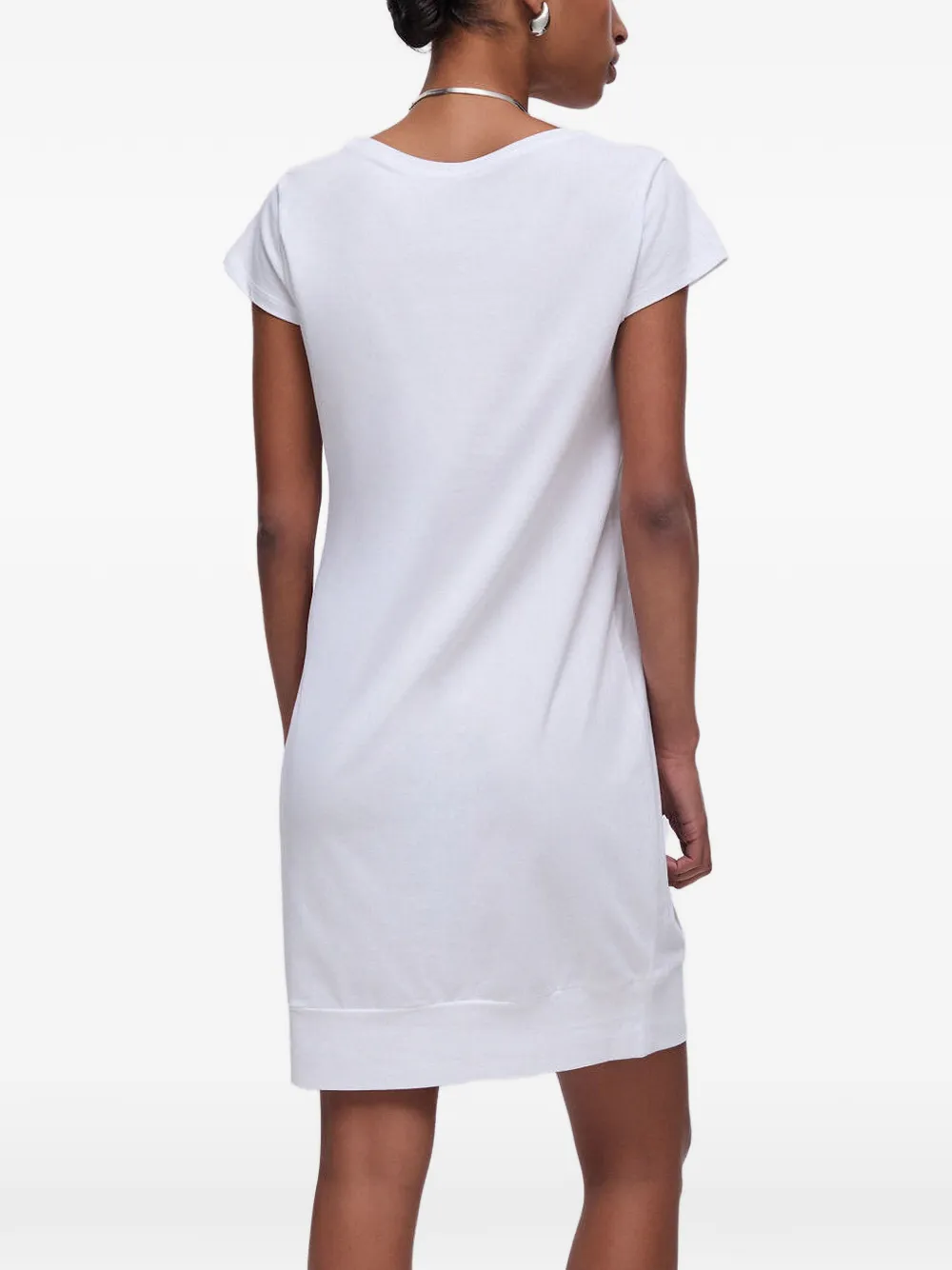 LIU JO Midi-jurk met korte mouwen en logoprint Wit