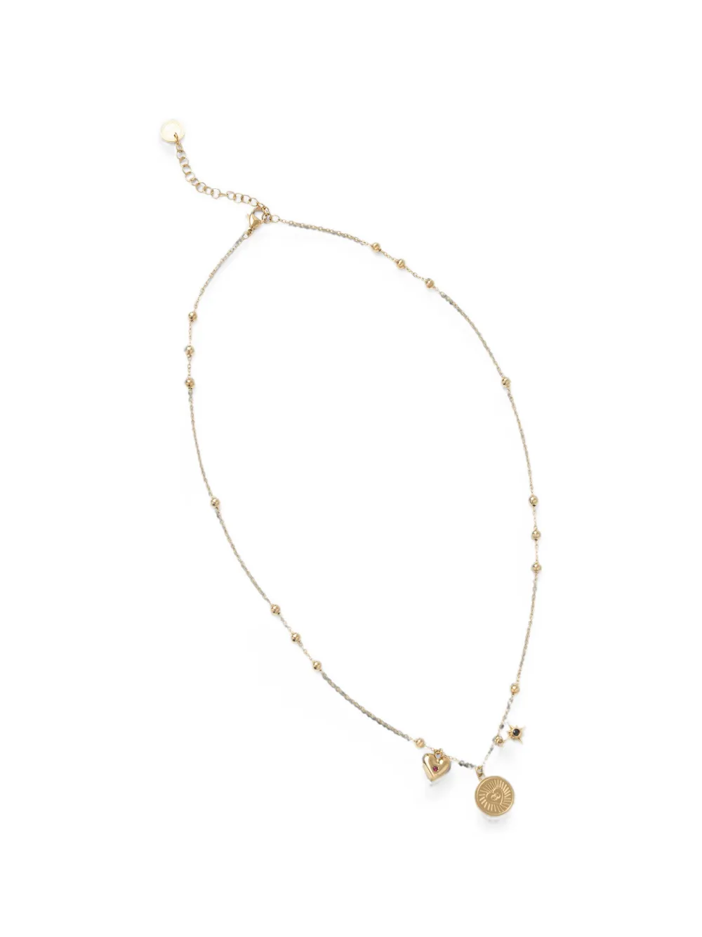 LIU JO charm-detail beaded necklace - Gold