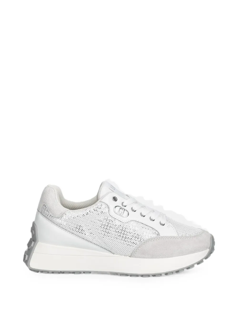 LIU JO mesh-panelled suede-trim sneakers - Weiß