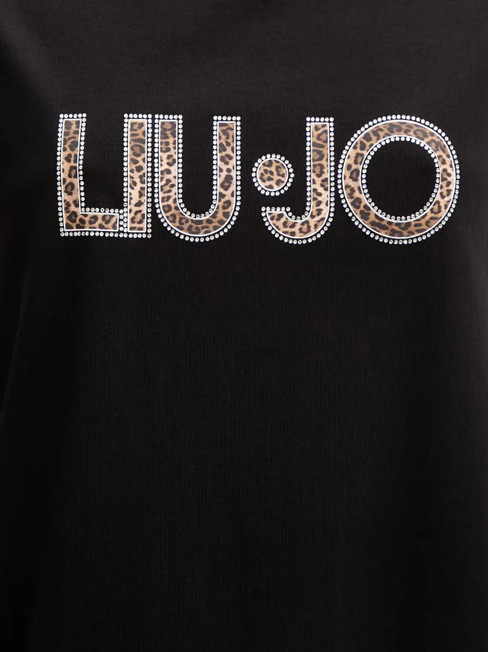 LIU JO Midi-jurk met korte mouwen en logoprint Zwart