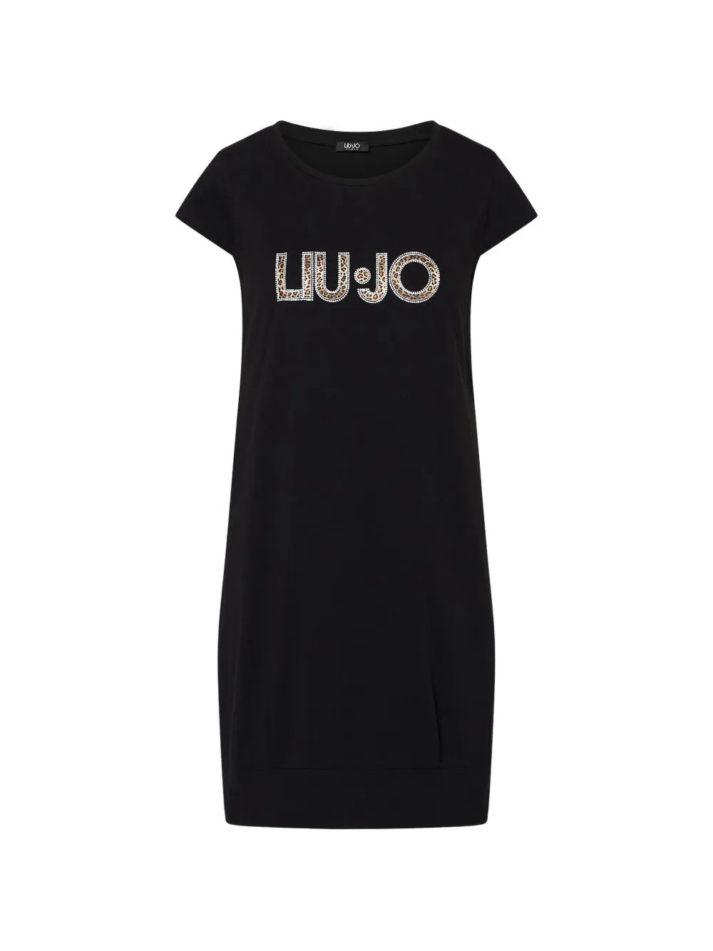 LIU JO logo-print short-sleeve midi dress - Nero