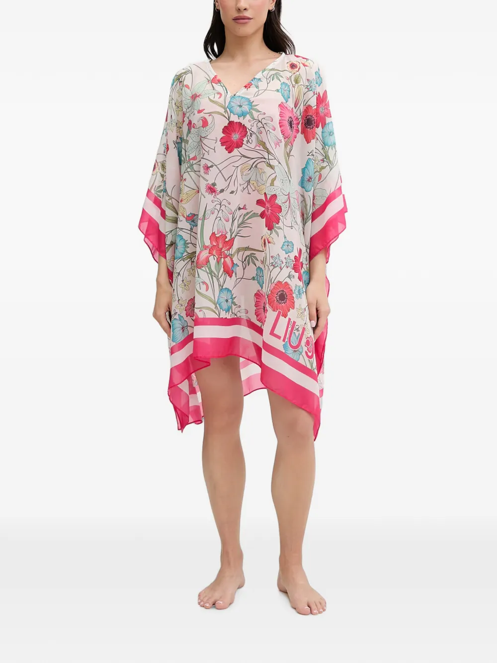 LIU JO floral-print kaftan - Nude