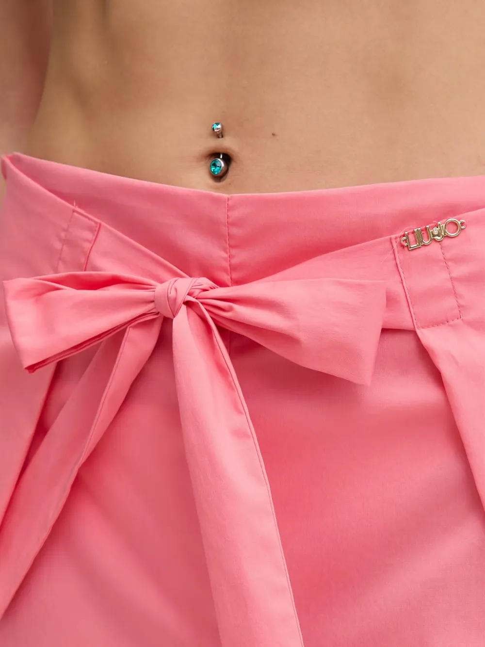 LIU JO Palazzo broek met strik detail Roze