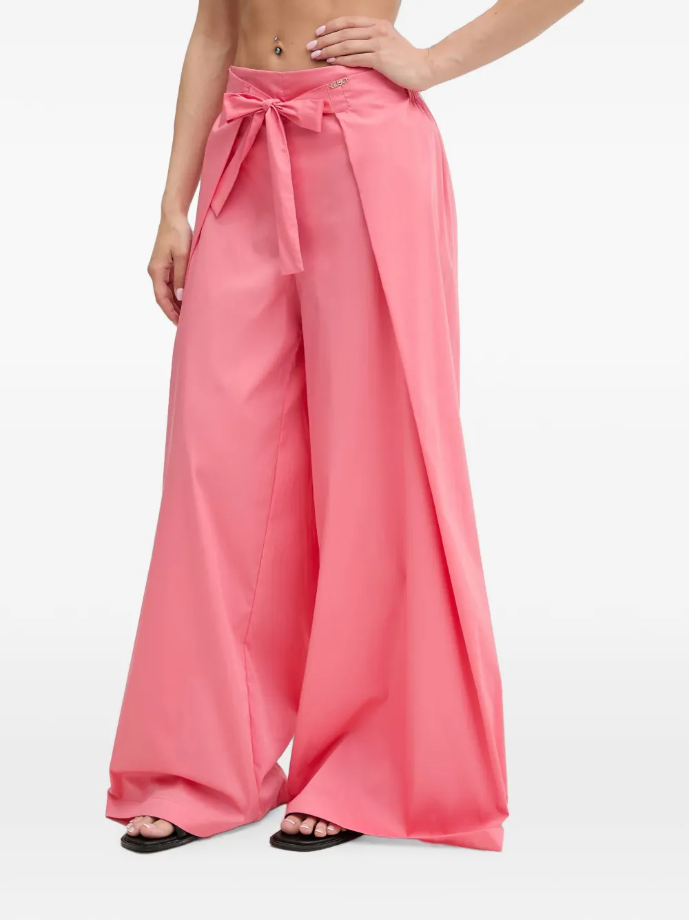LIU JO Pantaloni a palazzo con fiocco - Rosa