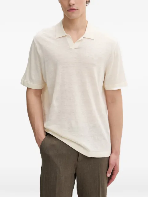 Les Deux logo-embroidered open-collar polo shirt