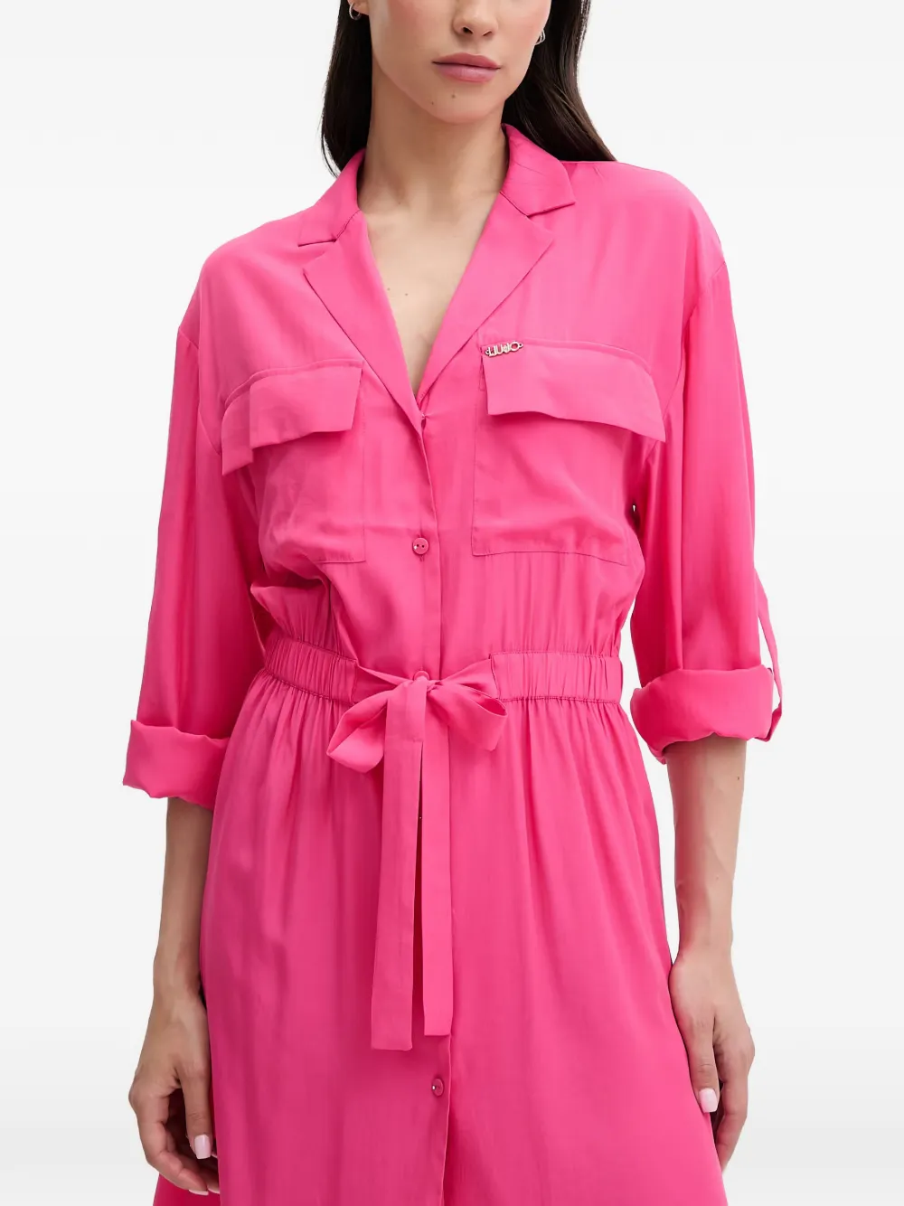 LIU JO Mini-jurk met borstzak en ceintuur Roze