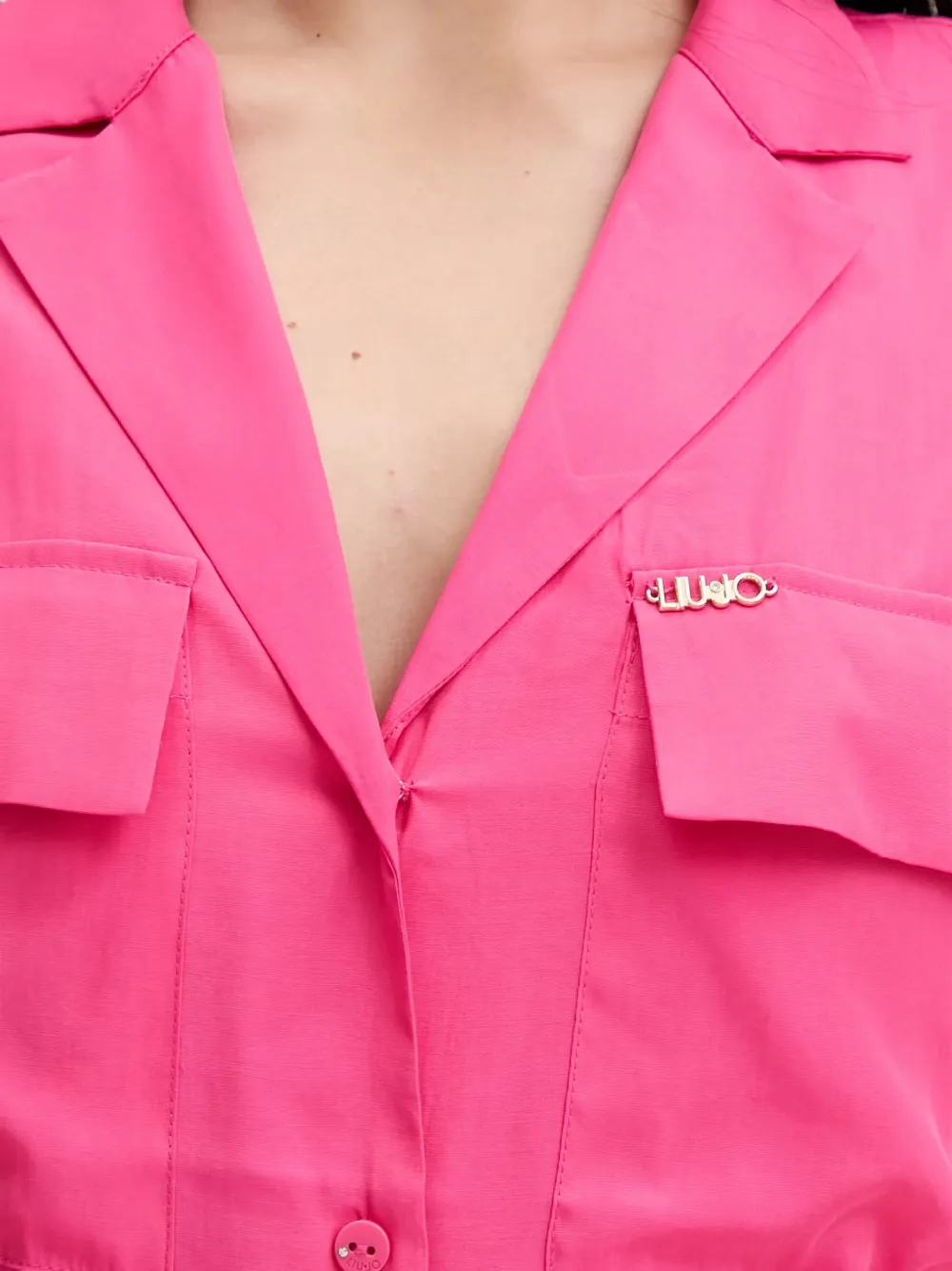 LIU JO Mini-jurk met borstzak en ceintuur Roze