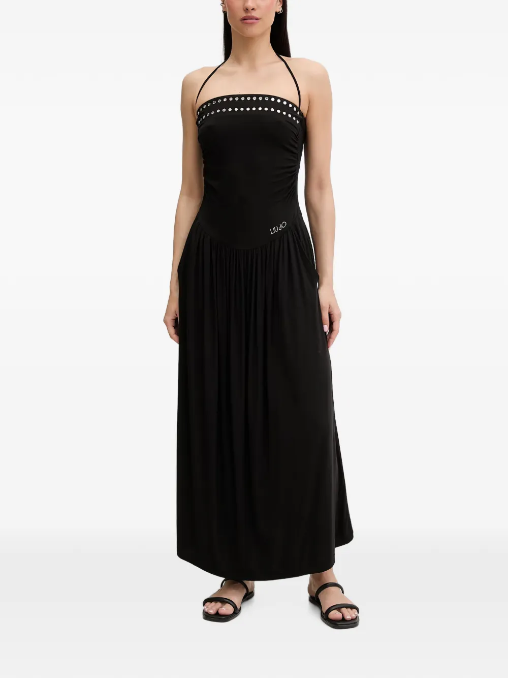 LIU JO studded halterneck maxi dress - Schwarz