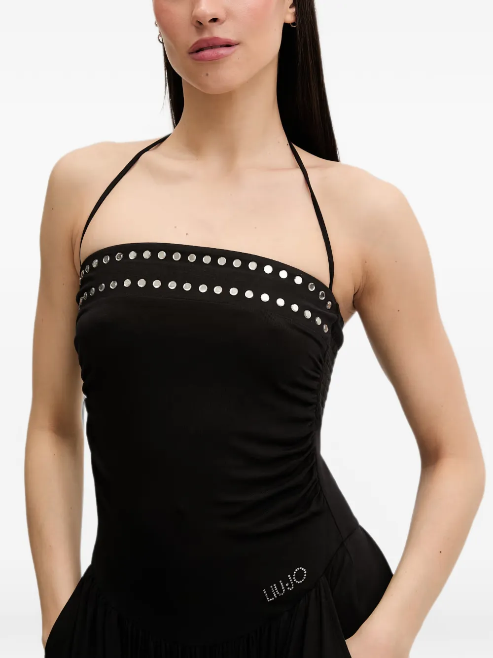 LIU JO Maxi-jurk met halternek en studs Zwart