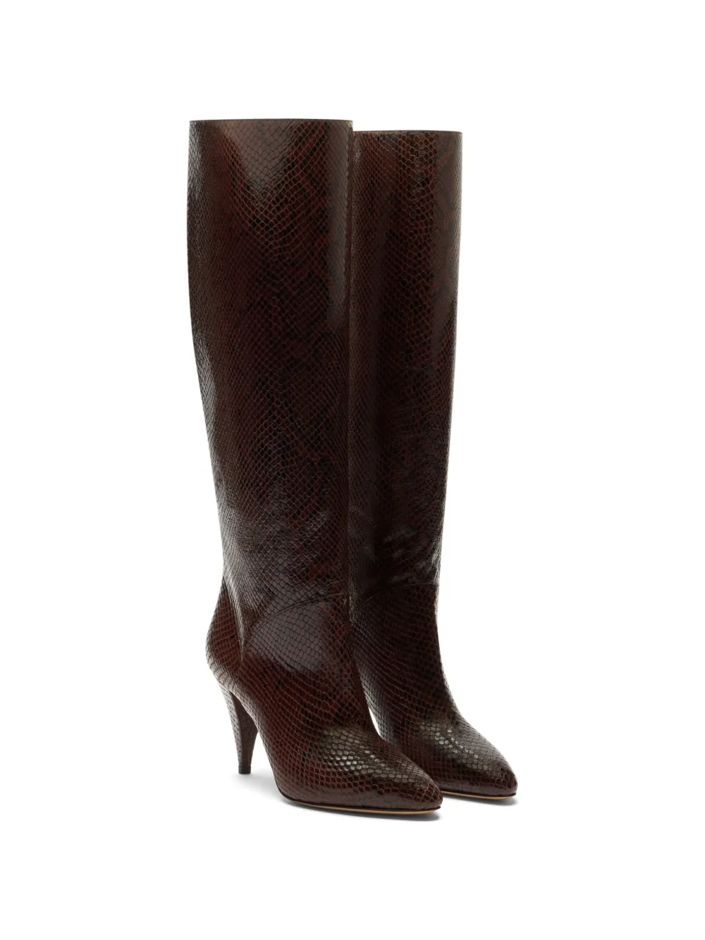 Casadei Venus Basilisco python-print boots Bruin
