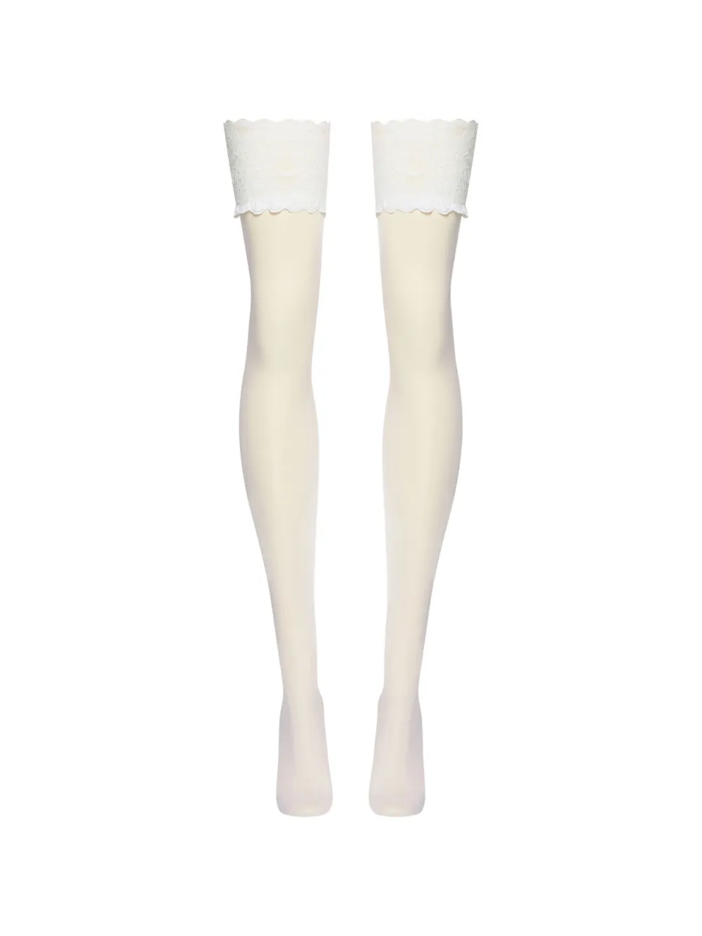 Wolford Satin Touch 20 lace-trim stockings - Bianco