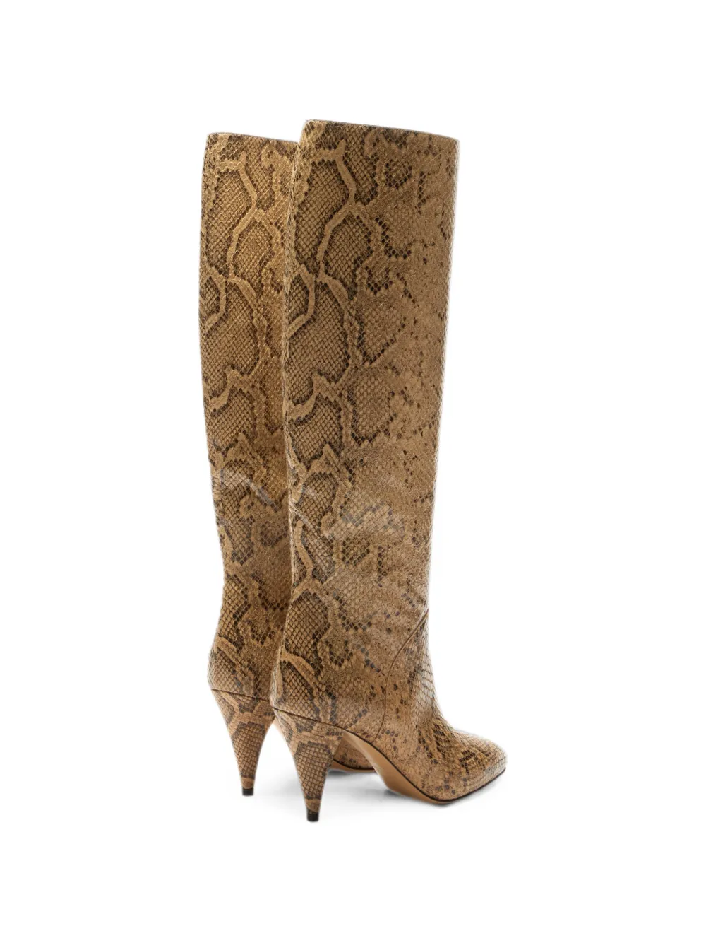 Casadei Venus Basilisco python-print boots Beige