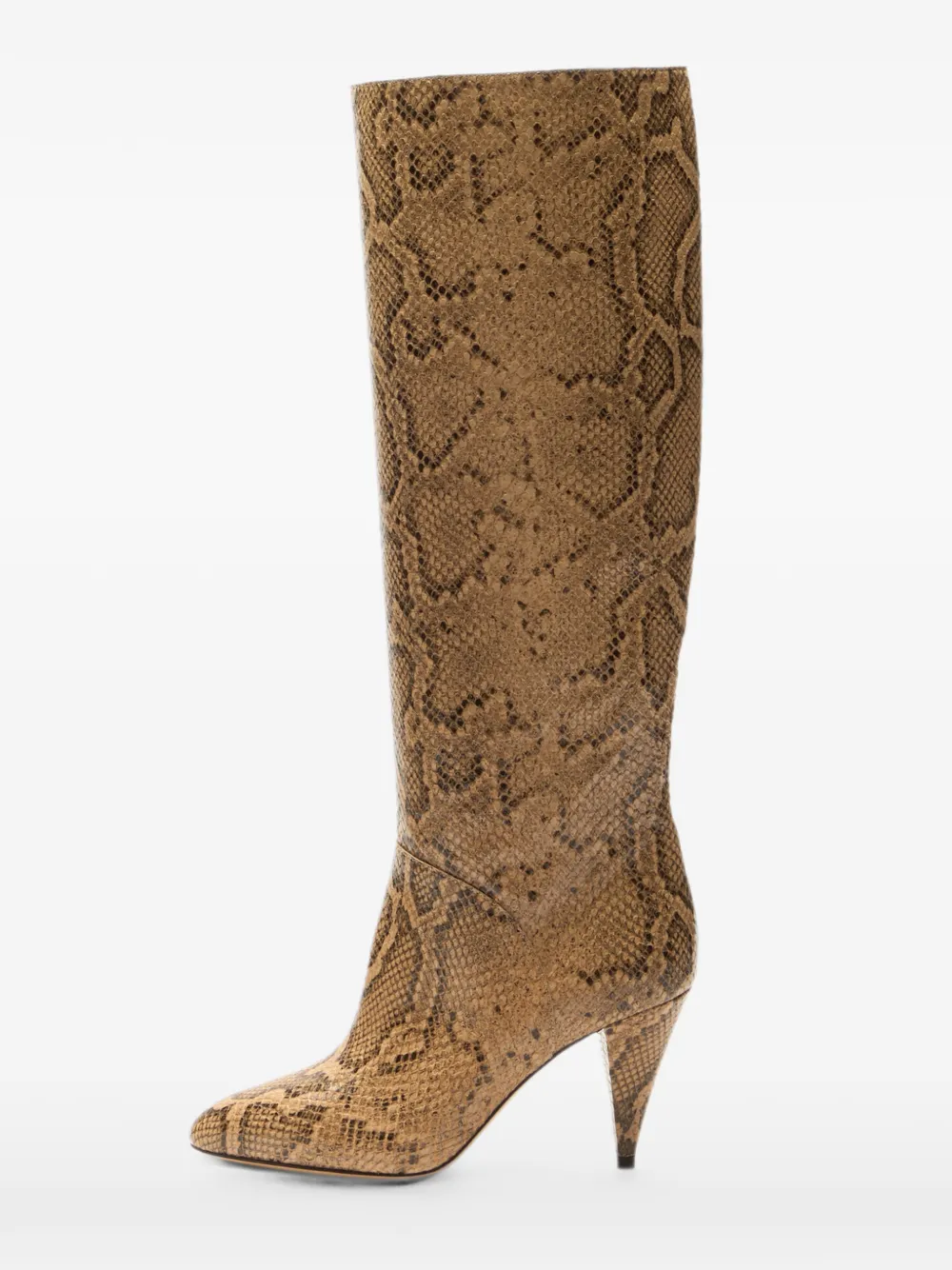 Casadei Venus Basilisco python-print boots Beige