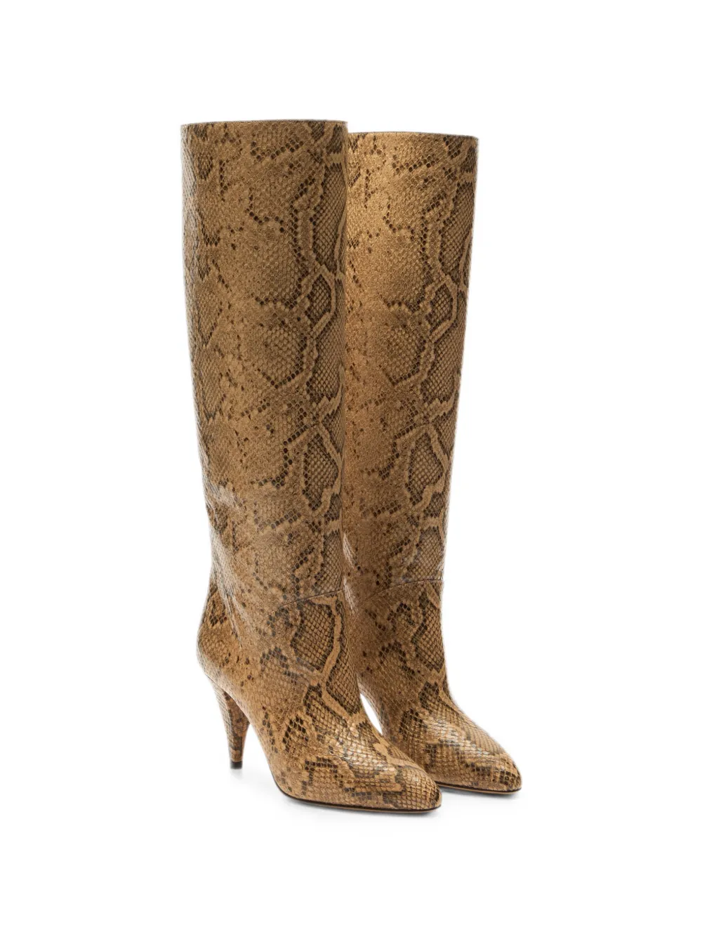 Casadei Venus Basilisco python-print boots Beige