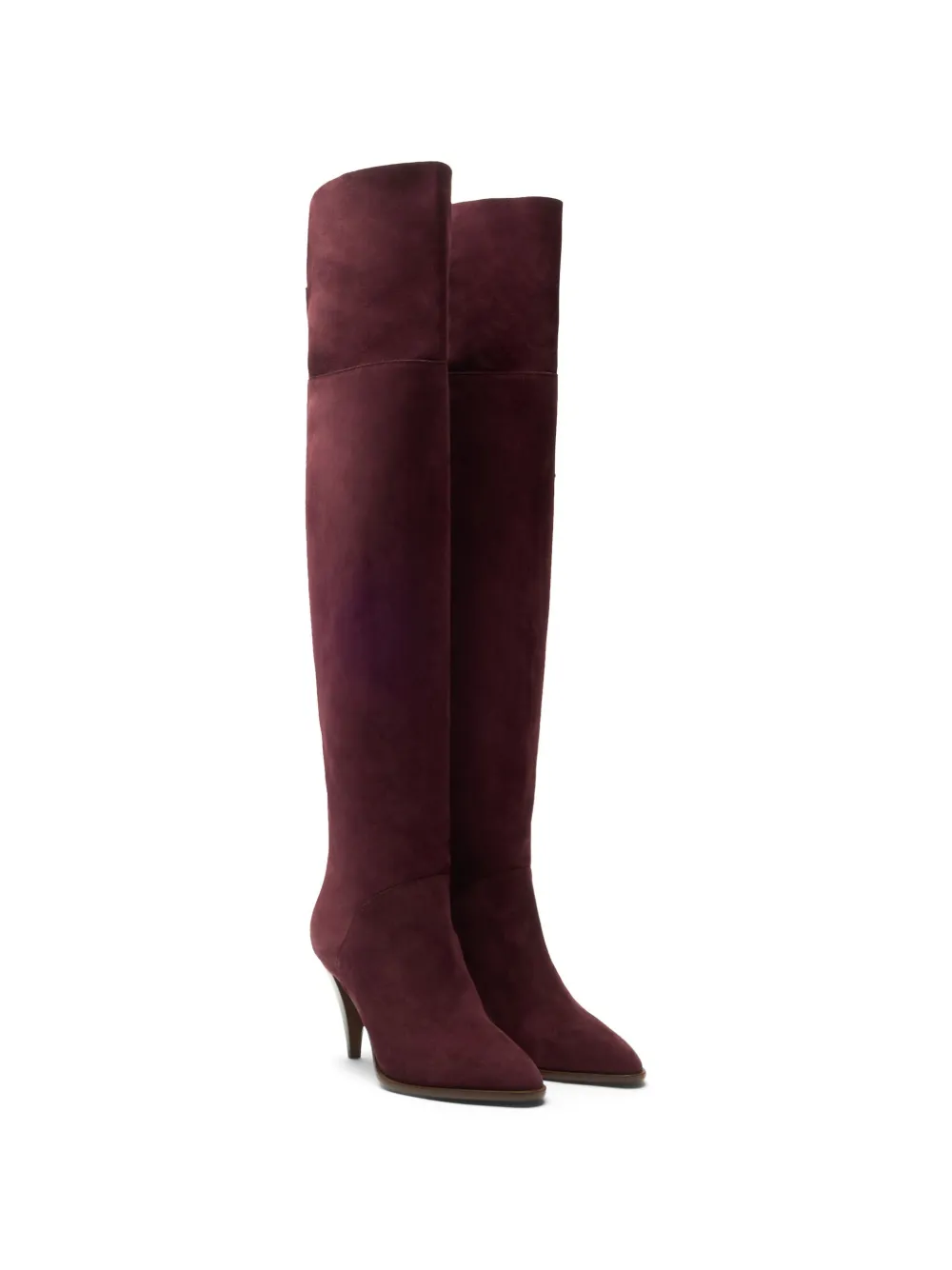 Casadei Venus Nomad suède overknee laarzen Rood